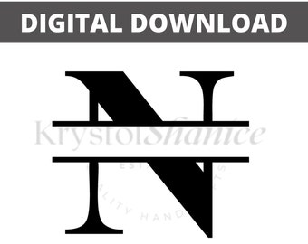 Download Split Monogram N Etsy