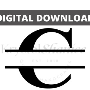 Letra C dividida monograma SVG download digital