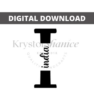 Letter I Cut Out Split Monogram | SVG Alphabet Monogram Svg | Monogram SVG Letter I Svg | Name Monogram svg | Initial Monogram Svg