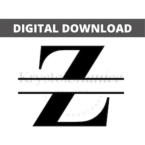 Letter Z Split Monogram SVG Digital Download