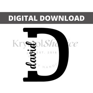 Letra D Recorte Monograma Dividido / SVG Alfabeto Monograma Svg / Monograma SVG Letra D Svg / Nombre Monograma svg / Monograma Inicial Svg
