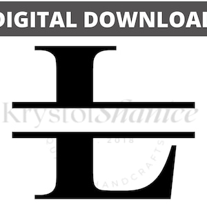 Carta L Split Monogram SVG Descarga digital