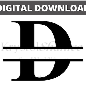 Carta D Split Monogram SVG Descarga digital