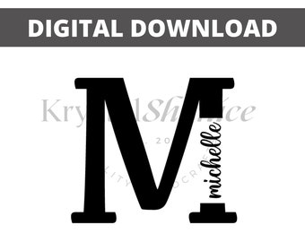 Letter M Cut Out Split Monogram | SVG Alphabet Monogram Svg | Monogram SVG Letter M Svg | Name Monogram svg | Initial Monogram Svg