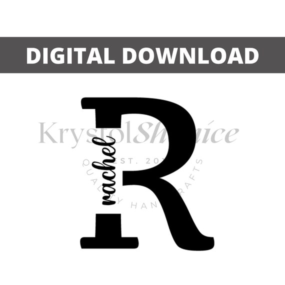 Letter R Cut Out Split Monogram SVG Alphabet Monogram Svg | Etsy
