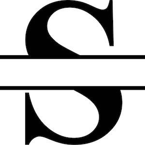 Letra S dividida monograma SVG download digital