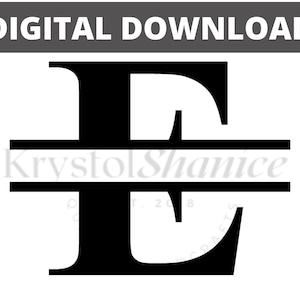 Carta E Split Monogram SVG Descarga digital