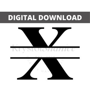 Letter X Split Monogram SVG Digital Download