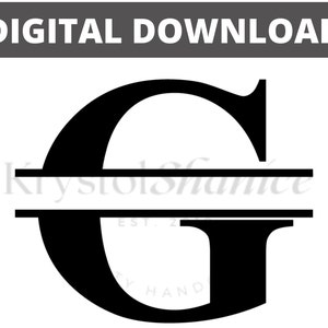 Carta G Split Monogram SVG Descarga digital