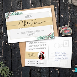 Cartolina di Natale dell'agente immobiliare/Marketing immobiliare/Cartolina dell'agente immobiliare/Grazie dell'agente immobiliare/Cartolina di buon Natale/Natale immobiliare