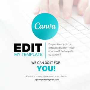 Customization Add On | Edit My Template For Me | 1-2 Business Days | Editable Canva Template | Edit for me