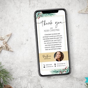 Cartão de Natal do corretor de imóveis de Digitas | Cartão de visita dos bens imobiliários | Natal Imobiliário | Marketing Imobiliário | Feliz Natal | Natal