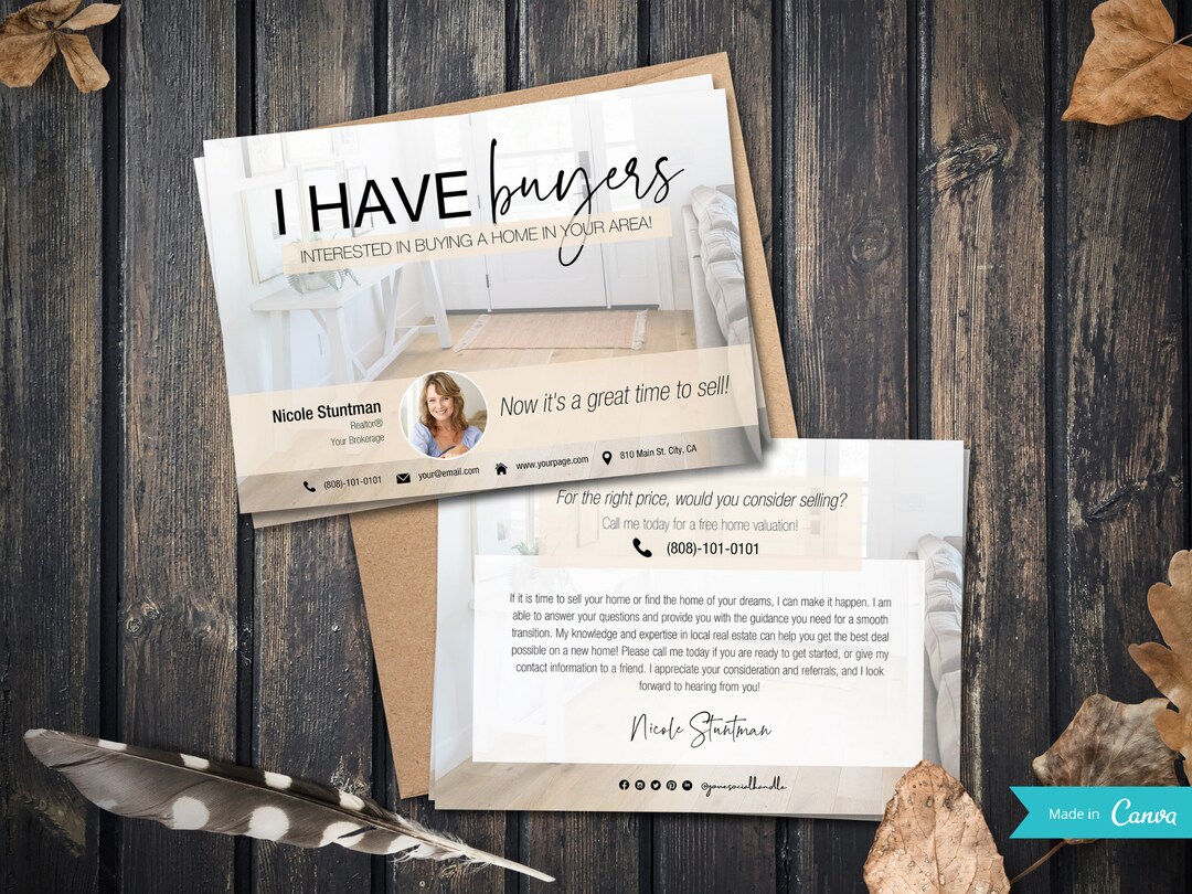I Have Buyers Postcard L Real Estate Postcard L Realtor Buyer Card L