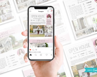 Open Huis Social Media-berichten | Sociale media voor makelaars | Agentmarketing | Promotioneel | Facebook | Canva-sjabloon
