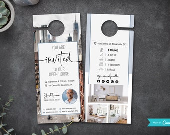Deurhanger voor onroerend goed | Moderne buurtmarketing | Buurtflyer | Uitnodiging voor Open Huis onroerend goed