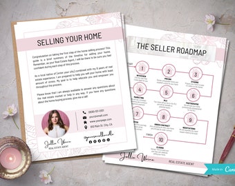 Routekaartgids voor thuisverkopers | Verkoperspakket | Verkoperflyer | Marketingmateriaal voor onroerend goed | Moderne marketing | Canva-sjabloon