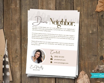 Makelaarsbrief | Nieuwe vastgoedflyer | Marketingsjablonen voor onroerend goed | Sjabloon voor een introductiebrief voor een nieuwe makelaar in onroerend goed