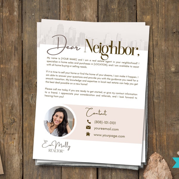 Real Estate Agent Letter | New Real Estate Flyer | Real Estate Marketing Templates | Real Estate New Agent Introduction Letter Template