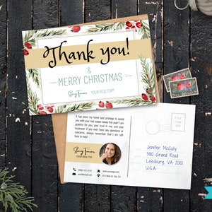 Cartolina di Natale dell'agente immobiliare/Marketing immobiliare/Cartolina dell'agente immobiliare/Grazie dell'agente immobiliare/Cartolina di buon Natale/Natale immobiliare