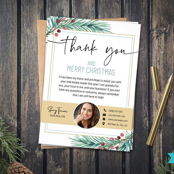 Realtor Christmas Card | Real Estate Marketing | Realtor marketing | Realtor Thank You | Merry Christmas Card  | Real Estate Christmas