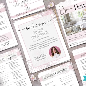 Open House Bundle | Real Estate Marketing Materials | Open House Sign In | Real Estate Marketing | Canva Template | Buyer Guide | Open House
