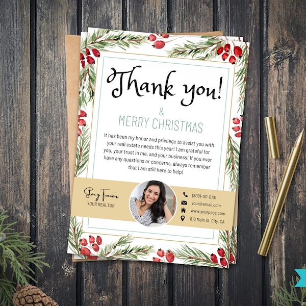 Realtor Christmas Cards Etsy