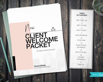 Real Estate New Client Packet l Realtor Marketing l Home Buyer Guide l Buyer Packet l Buyer Questionnaire l Welcome Packet l Canva Template