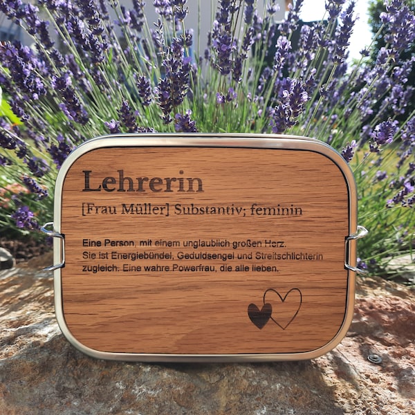 Lehrerin Geschenk | Lehrer Brotdose | Personalisiertes Geschenk Lehrer | Abschiedsgeschenk Lehrerin