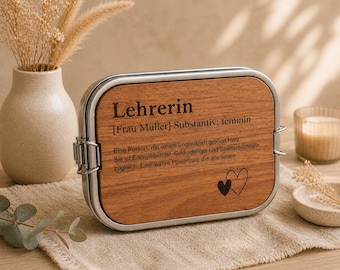 Lehrerin Geschenk | Lehrer Brotdose | Personalisiertes Geschenk Lehrer | Abschiedsgeschenk Lehrerin