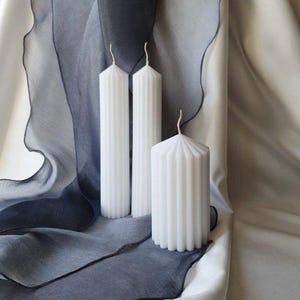 Unity candle set,  white pillar candles, set of 3 candle, wedding candles, taper candle, church ceremony decor, anniversary centerpiece