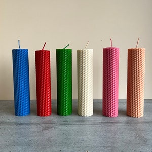 Juego de velas de cera de abeja de colores, velas decorativas altas y perfumadas, decoración natural para el hogar, idea de regalo hecha a mano.