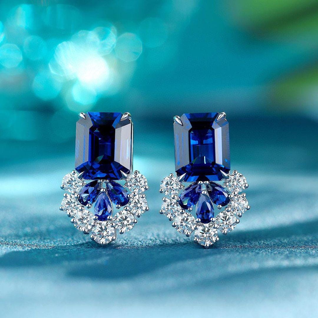 Orecchini A Perno In Zirconia Cubica AAA+ Placcati Platino - Regalo Per Donna - Confezione Regalo
