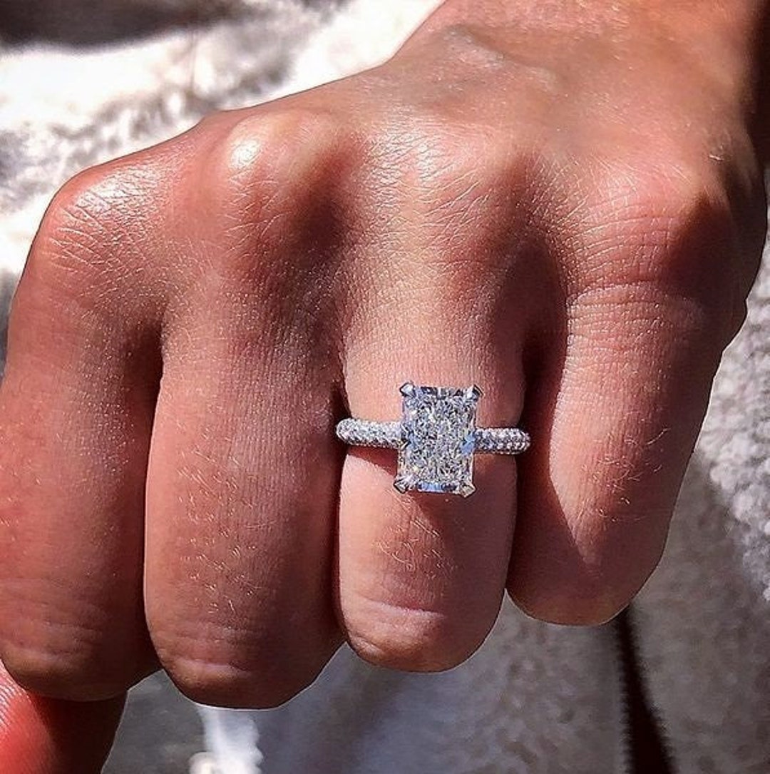 2.60ct Delicate Radiant Brilliant Cut CZ Diamond Solitaire Perfect ...