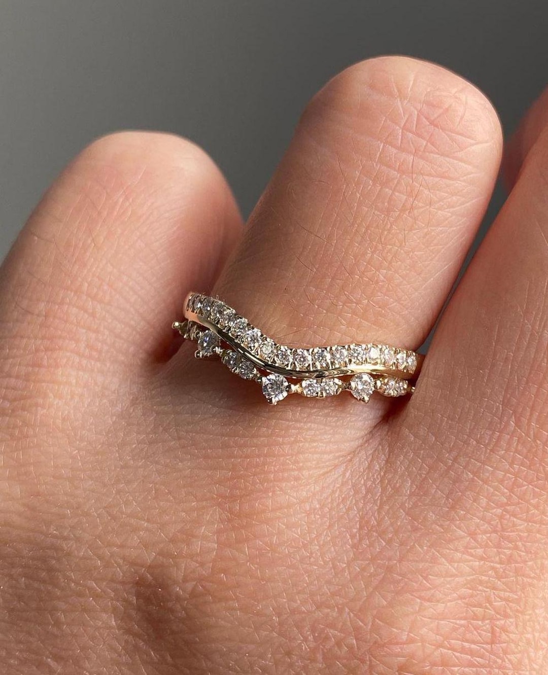 White Round Cut Diamond Half Eternity Everyday Wear Band Custom