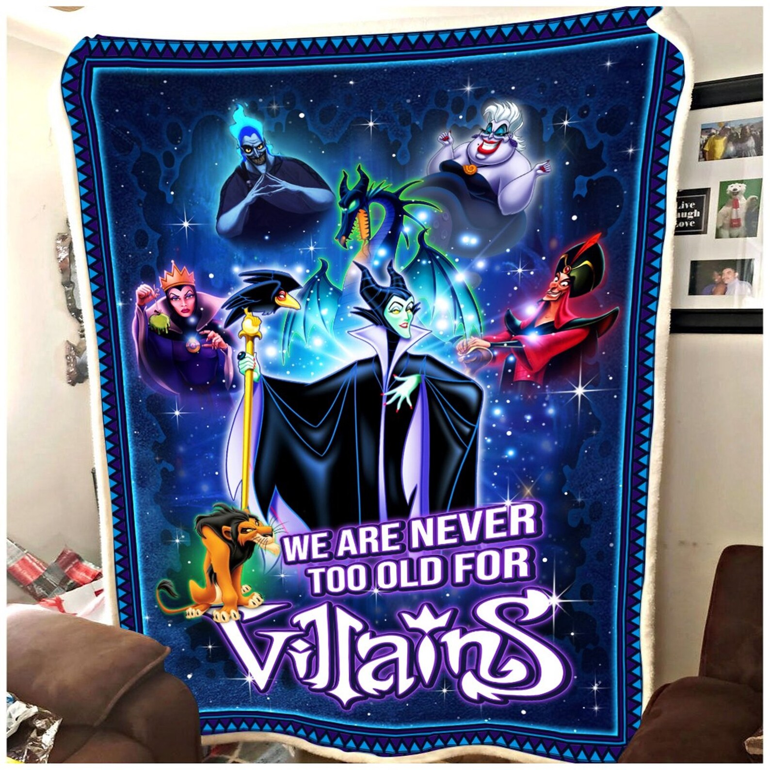 Disney Villains Fleece Blanket Quilt Disney Bedding Decor Etsy