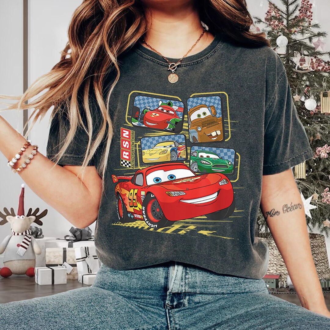 Retro Lightning Mcqueen Sweatshirt Pixar Cars Movie Shirt Etsy