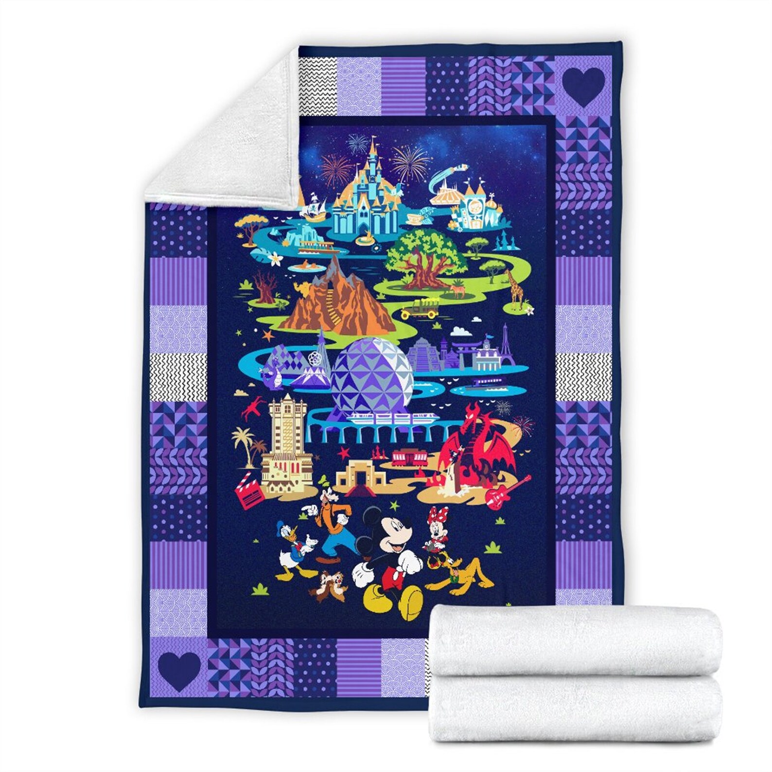 Disney Mickey Mouse Disneyland Fleece Blanket Quilt Disney Etsy