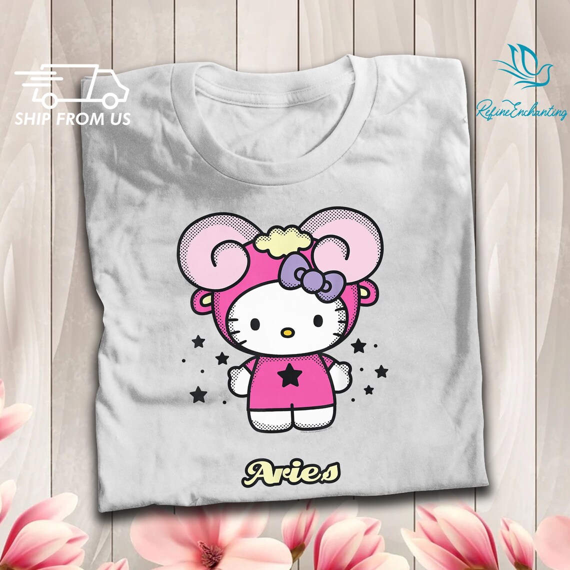 Hello Kitty Zodiac Aries T Shirt Aries Birthday Gift Etsy