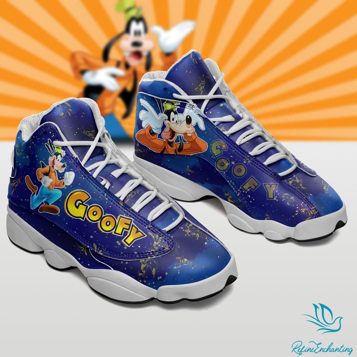 Disney Goofy Mickey Mouse Jordan Sneaker Disney Cartoon JD13 Etsy