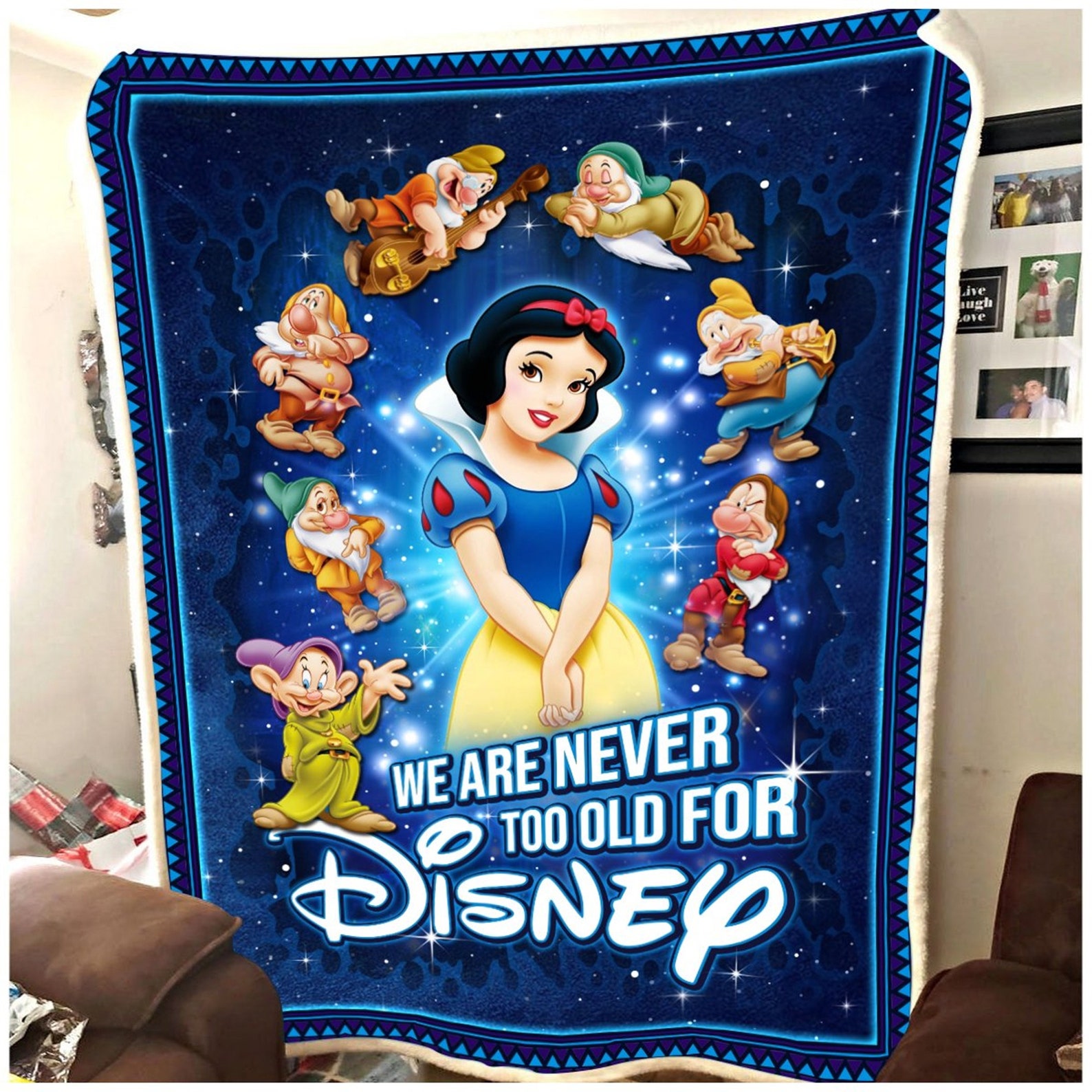 Disney Snow White and The Seven Dwarfs Fleece Blanket Quilt Etsy