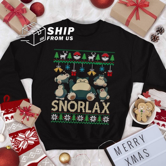 JonaRefine Snorlax Sweatshirt, Snorlax T Shirt, Snorlax Ugly Christmas Sweater Shirt, Christmas Xmas Gifts