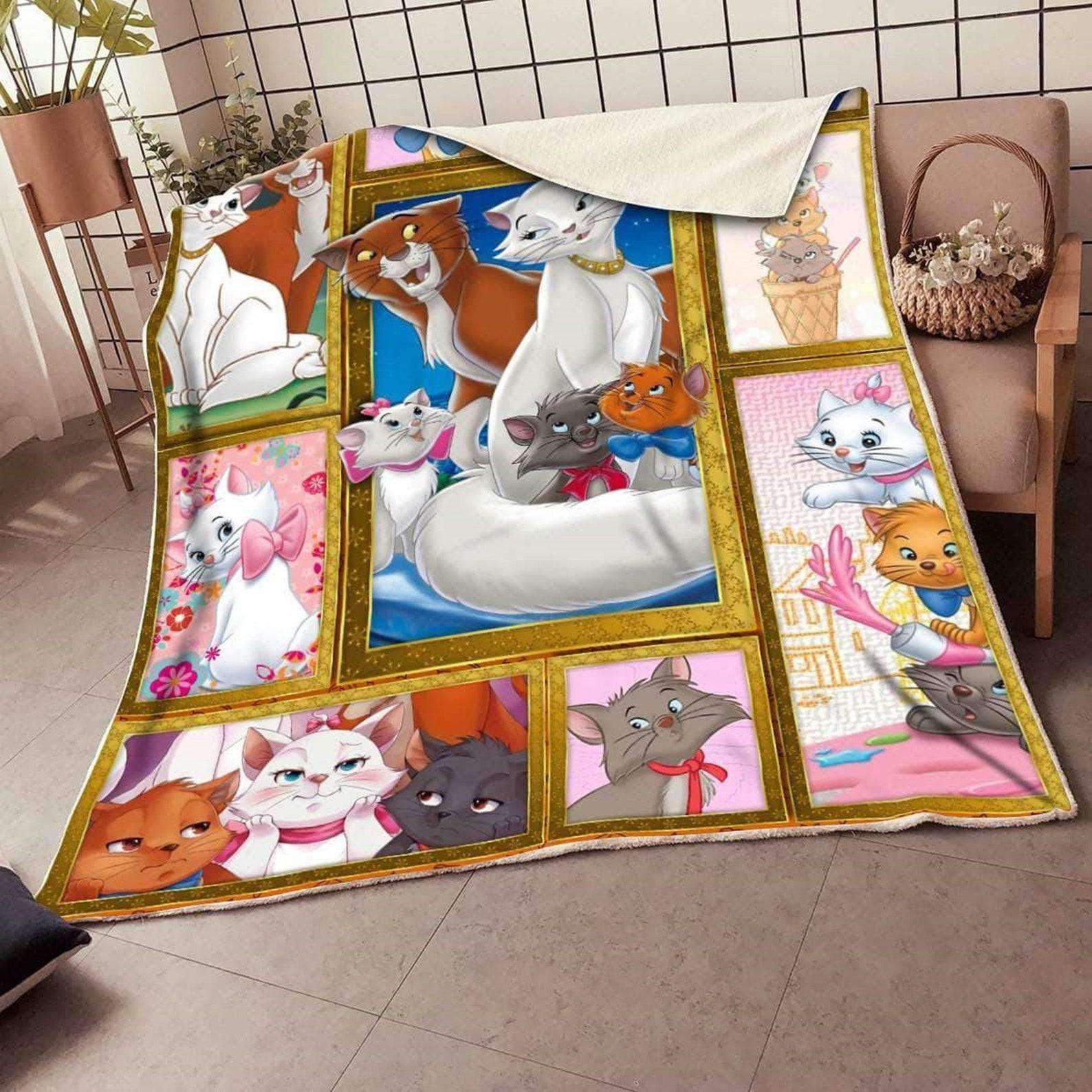 Disney Marie The Aristocats Fleece Blanket Quilt Disney Etsy