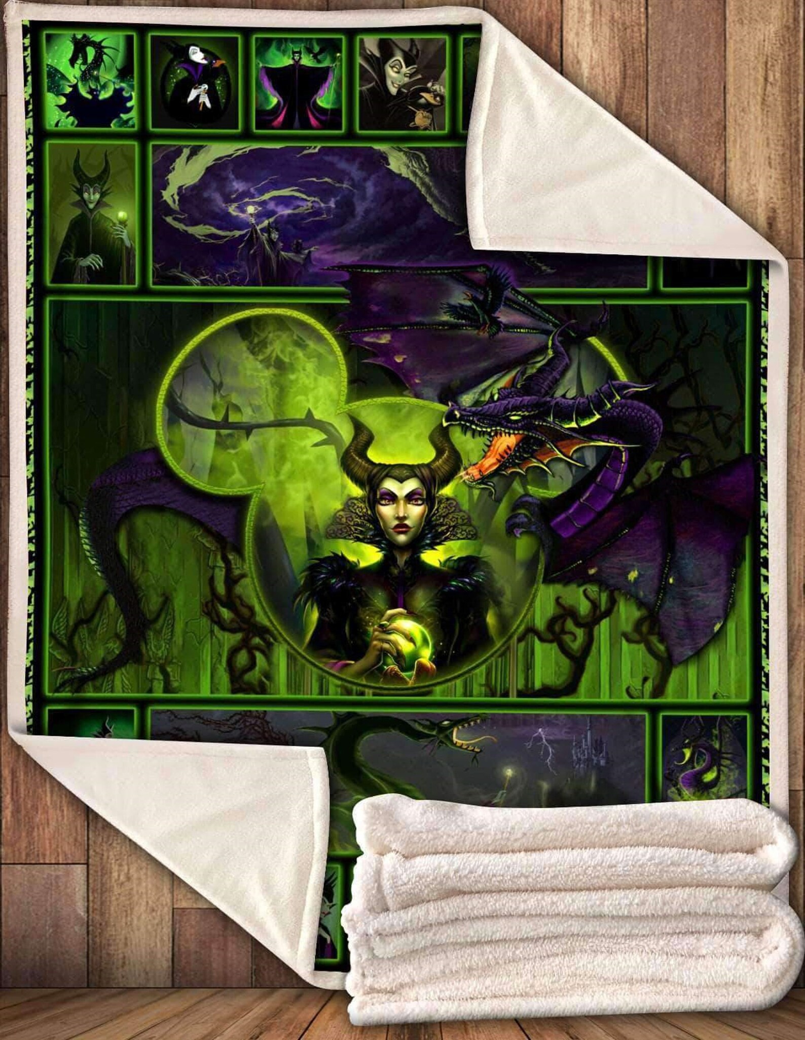 Disney Villain Maleficent Fleece Blanket Quilt Disney Bedding Etsy