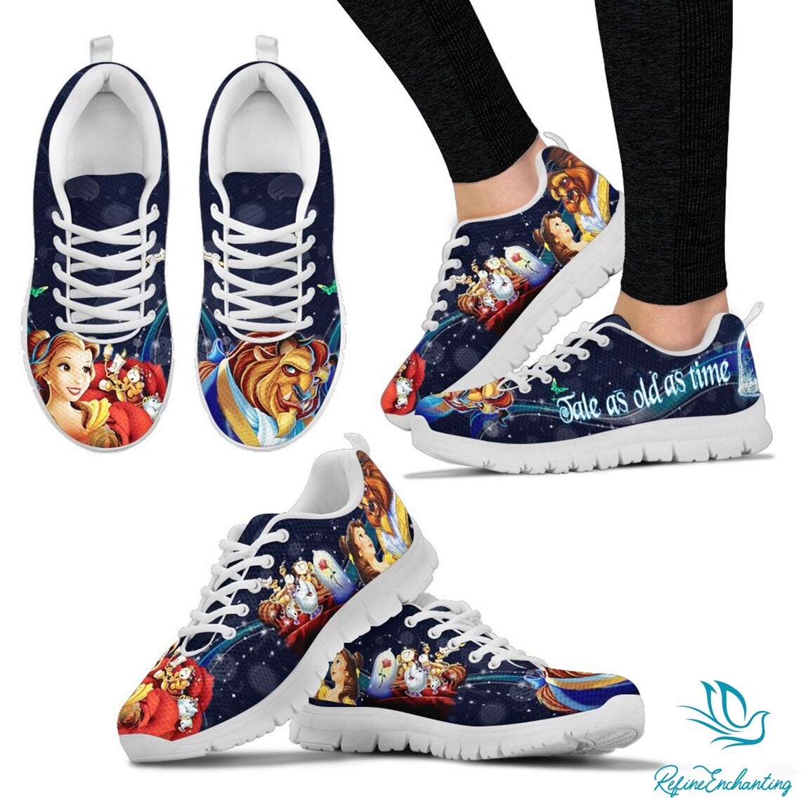 Disney Beauty and the Beast Running Shoes Disney Sneaker Etsy