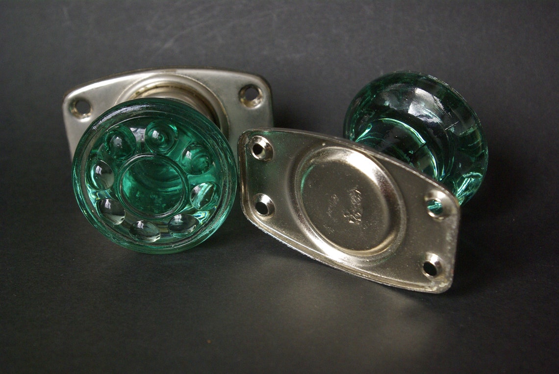 Knobs 2 Glass Door Pulls. Green Glass Door Knobs. Antique Door Etsy