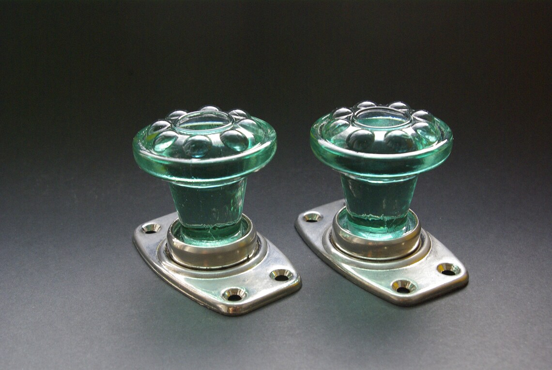 Knobs 2 Glass Door Pulls. Green Glass Door Knobs. Antique Door Etsy