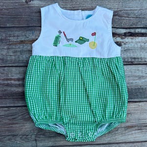 Green Gingham with White Top Golf Bubble