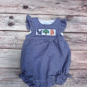Girl Navy  Seersucker Bubble