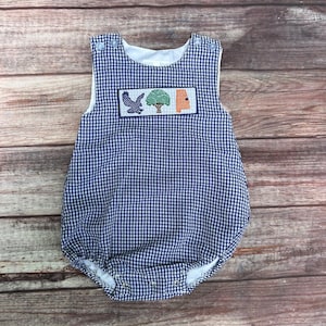 Boy Navy Seersucker Bubble