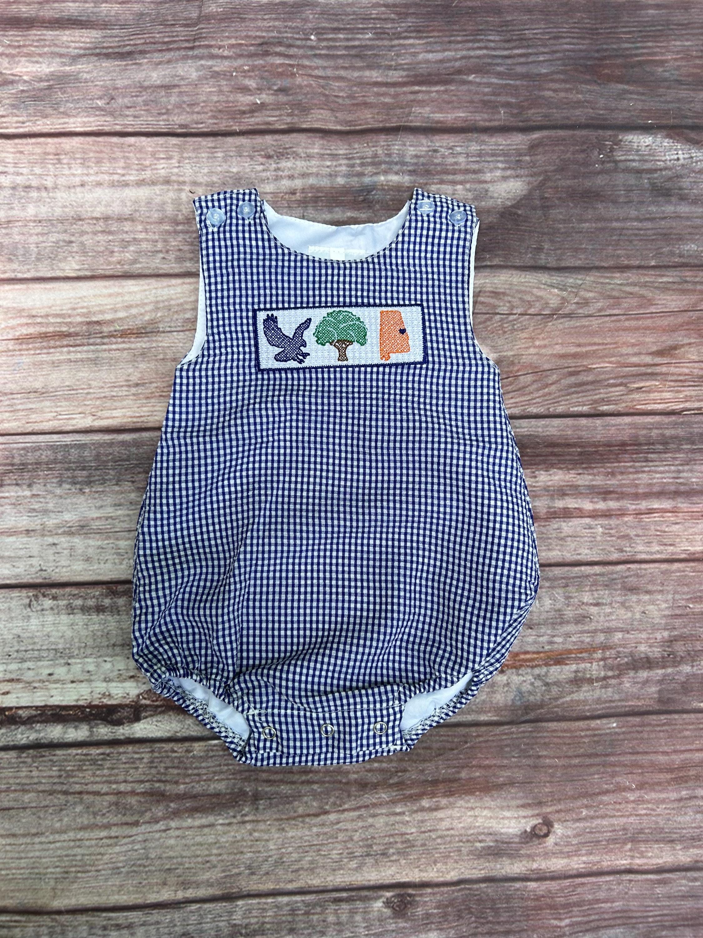 Boy Navy Seersucker Bubble